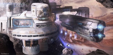 Космическая база Sci Fi концепт