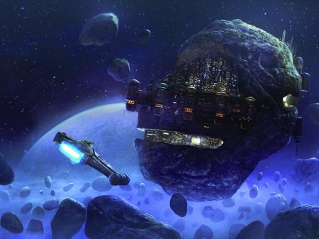 Star Wars база на астероиде арт