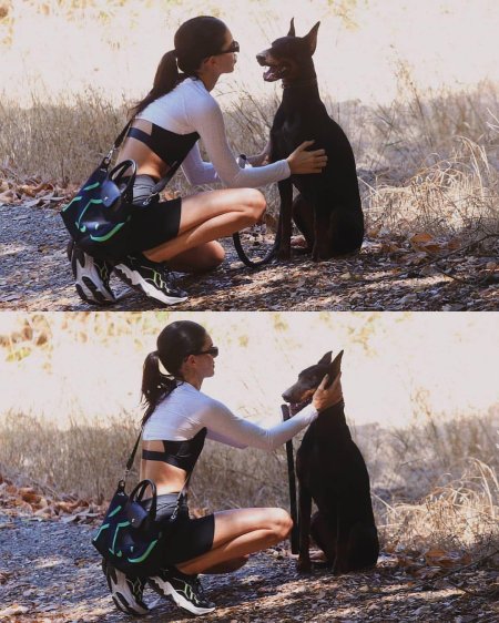 Кендалл Дженнер и ее Доберман