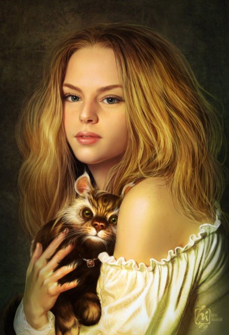 Девушка кошка