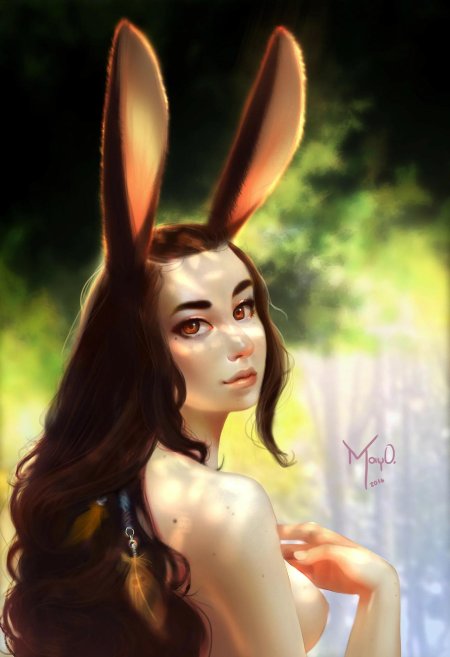 Девушка с кроличьими ушами