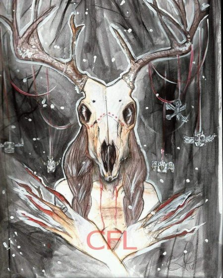 Вендиго арт череп оленя