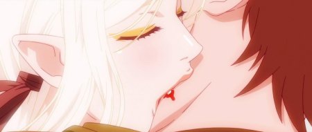 Kizumonogatari аниме поцелуй