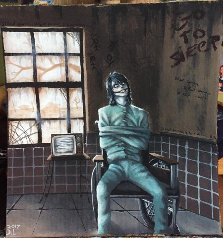 Джефф убийца в смирительной рубашке