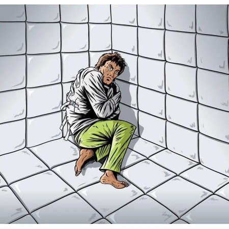 Человек в смирительной рубашке рисунок