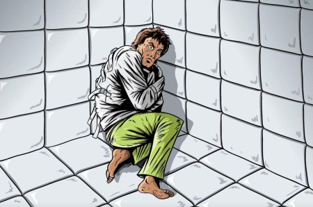 Человек в смирительной рубашке рисунок