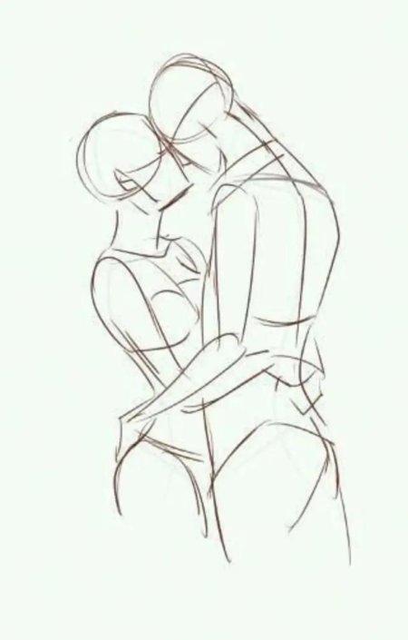 Наброски обнимающихся людей