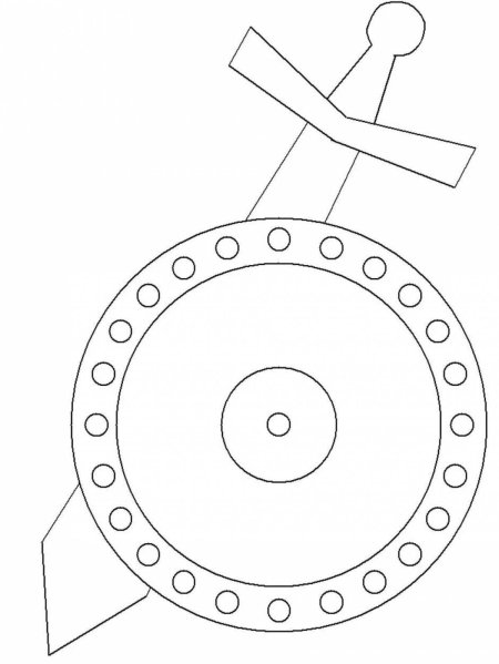 Раскраска щит богатыря для детей