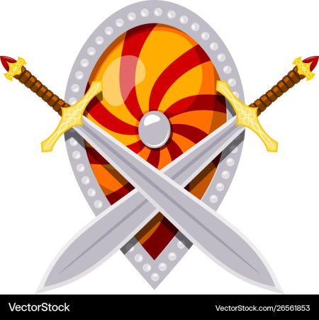 Щит и меч вектор