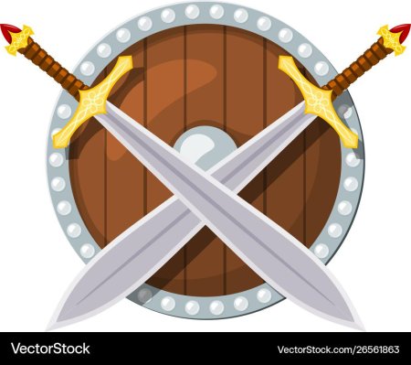 Богатырь с мечом и щитом