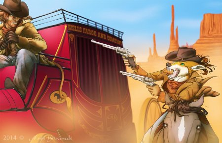 Фурри Шериф дикий Запад