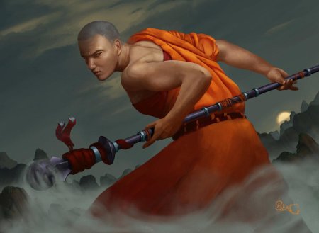 Арт фэнтези монах Шаолинь