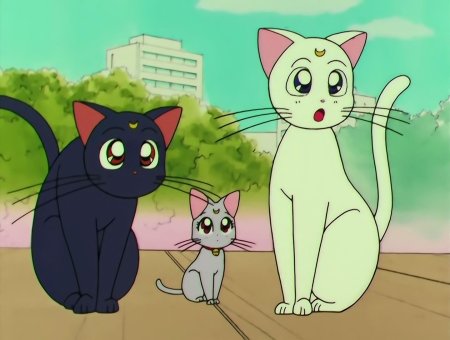 Sailor Moon Луна Артемис и Диана кошки