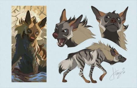 Фурри полосатая гиена