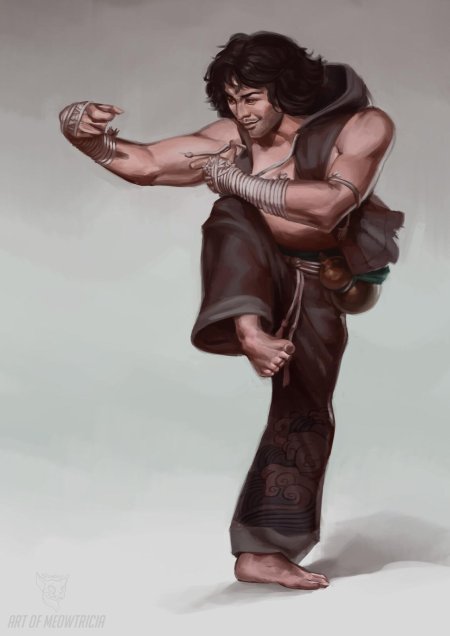 ДНД монах пьяный мастер арт