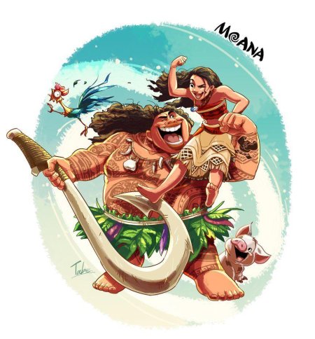 Моана и Мауи арт
