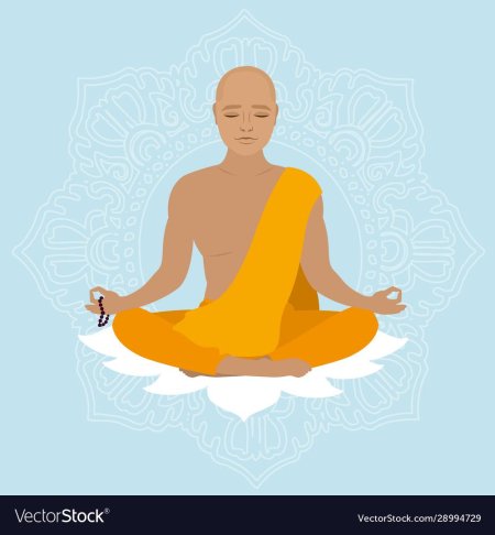 Шаолиньский монах в позе лотоса