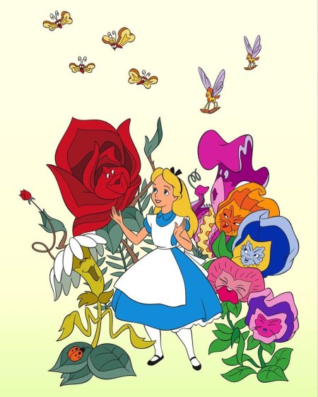 Дисней Алиса цветы