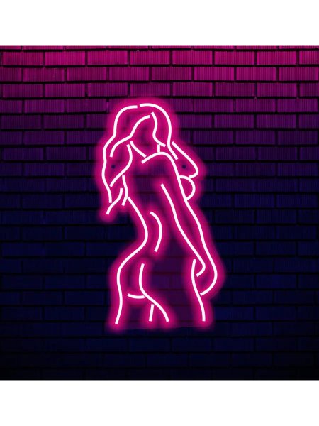 Неоновая вывеска девушка
