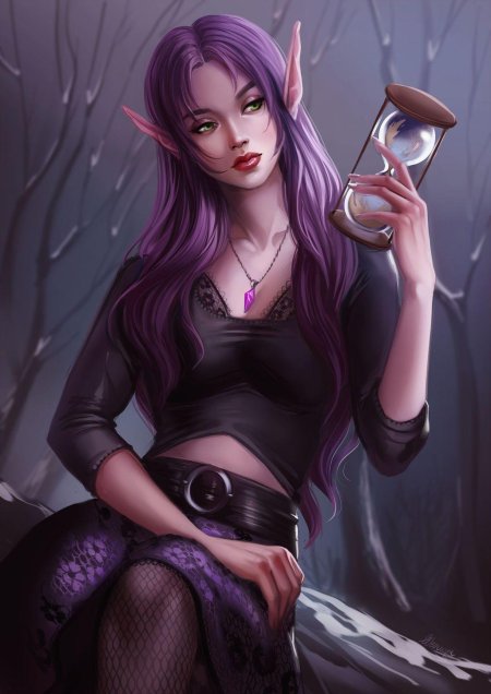 Девушка с фиолетовыми волосами