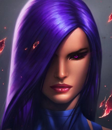 Девушка с фиолетовыми волосами