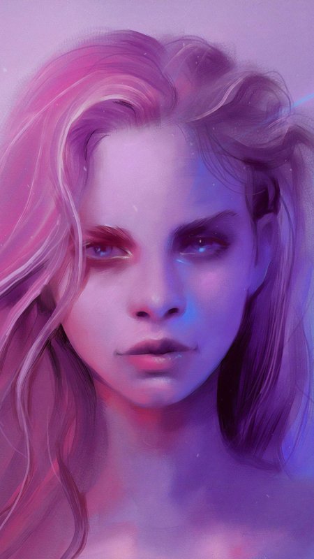 Девушка с сиреневыми волосами