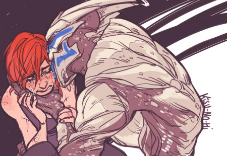 Гаррус и Шепард арт