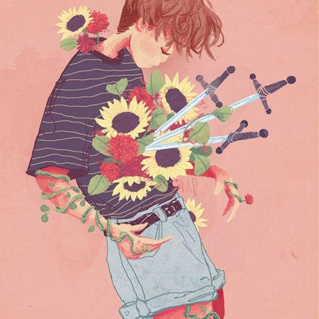 Аниме парни с цветами