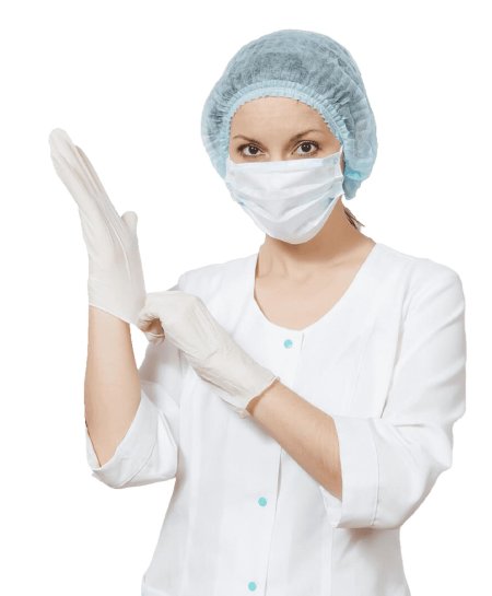 Врач в маске и перчатках