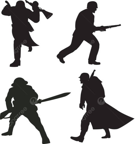 Силуэт военного