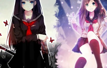 Аниме девушки в школьной форме