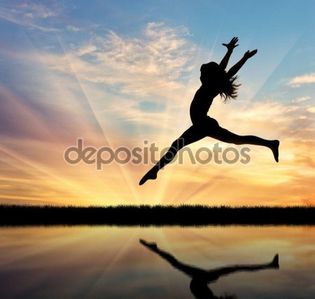 Силуэт счастливой женщины