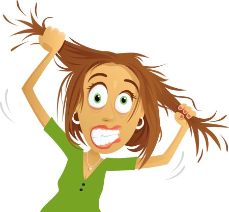 Растрепанная девушка