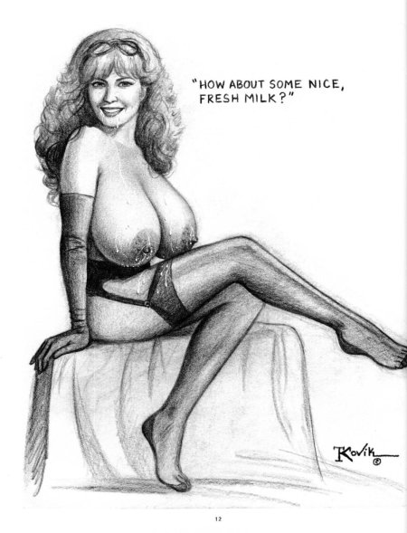 Пышногрудая Милф рисунок