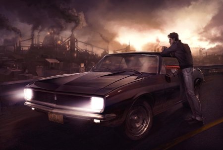 Парень возле машины арт