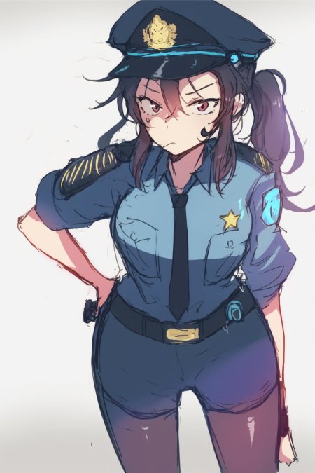 Девушка полиция арт