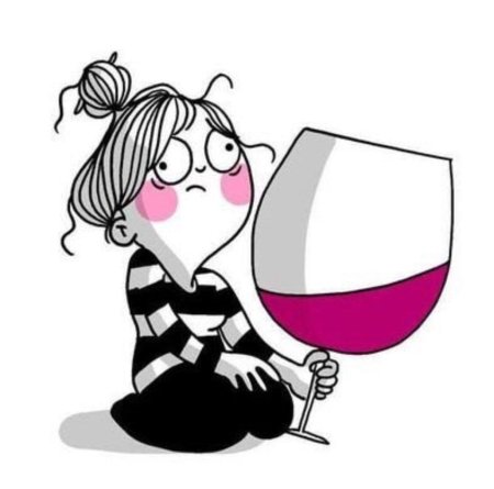 Девушка с бокалом рисунок