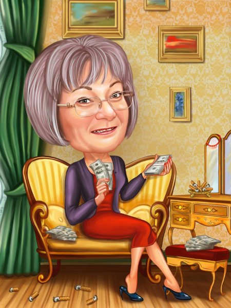 Шарж бабушка