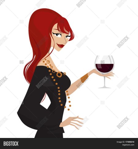 Девушка с бокалом вина