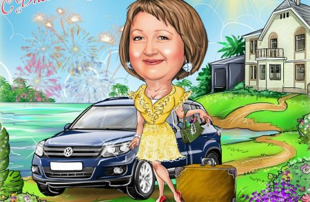 Шарж с машиной