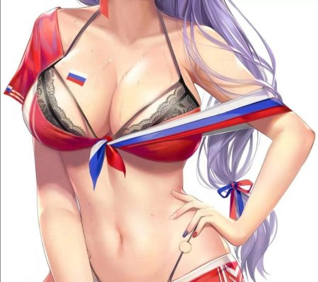 Аниме девушка в лифчике