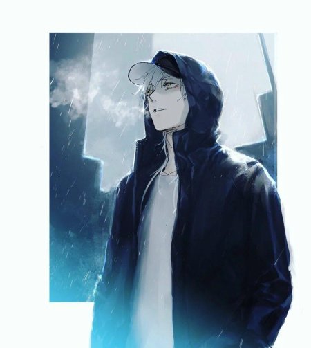 Аниме парень в капюшоне