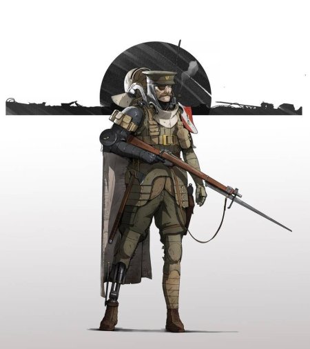 Дизельпанк арт солдат