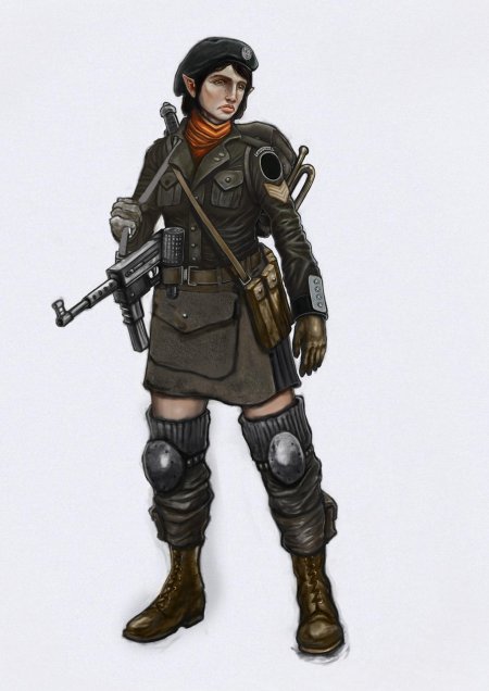 Дизельпанк солдат снайпер