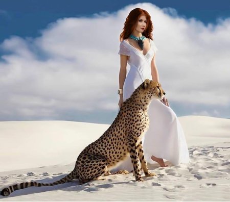 Наоми Кэмпбелл и гепард