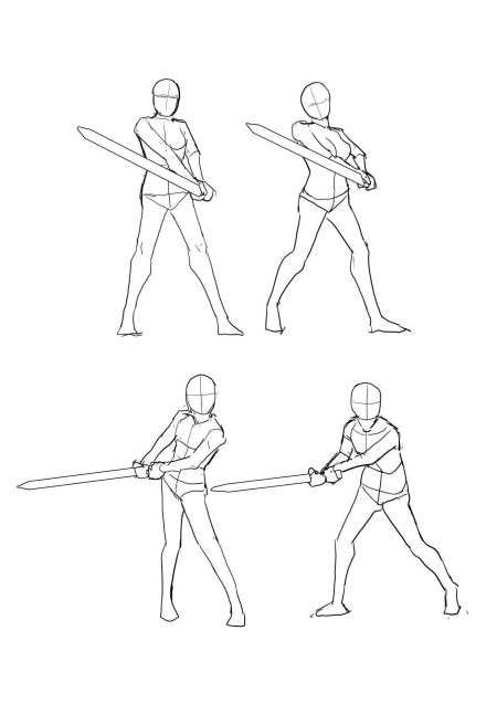 Позы человека с мечом