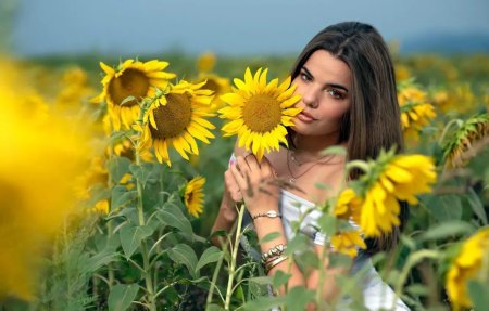 Фотосессия в подсолнухах