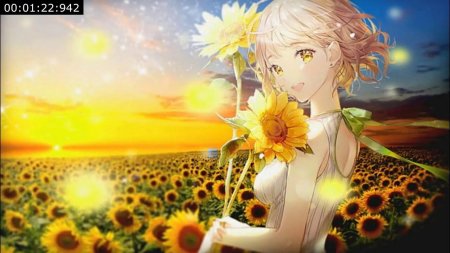 Аниме девушка с подсолнухами