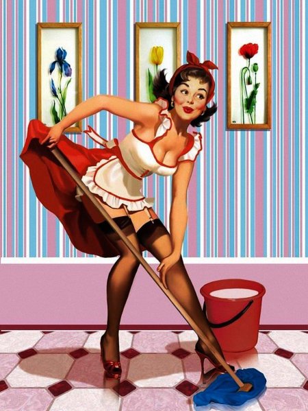 Пин ап уборщица