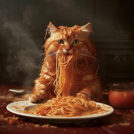 Коты и спагетти